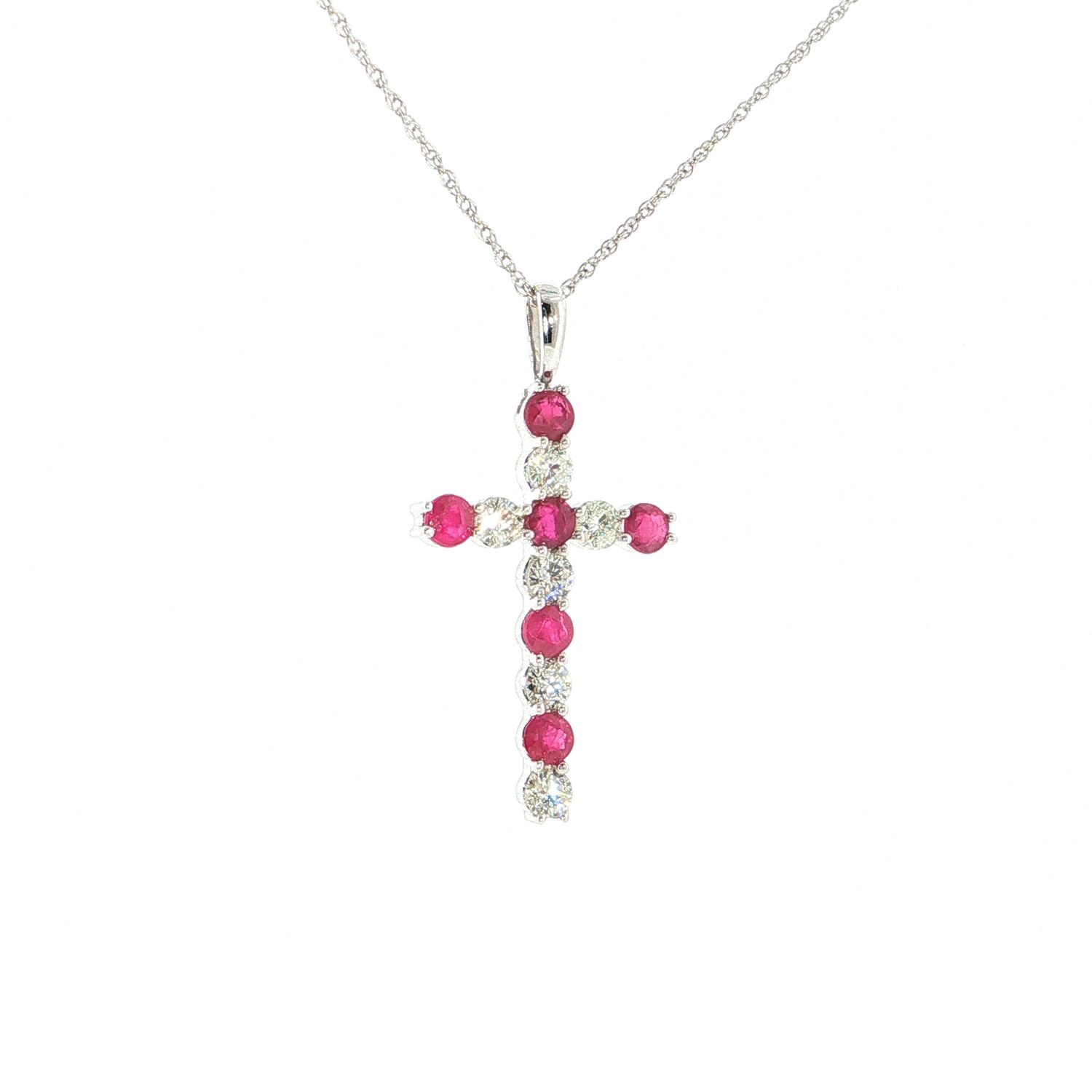 ​Collar Cruz Rubíes y Diamantes