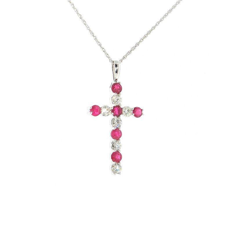 ​Collar Cruz Rubíes y Diamantes