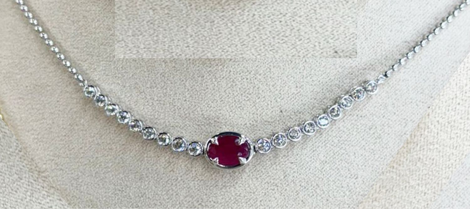 Collar Rubí y Diamantes