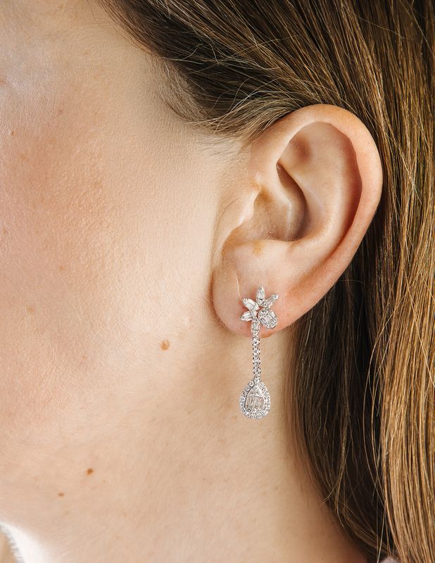 Aretes Largos Diamantes