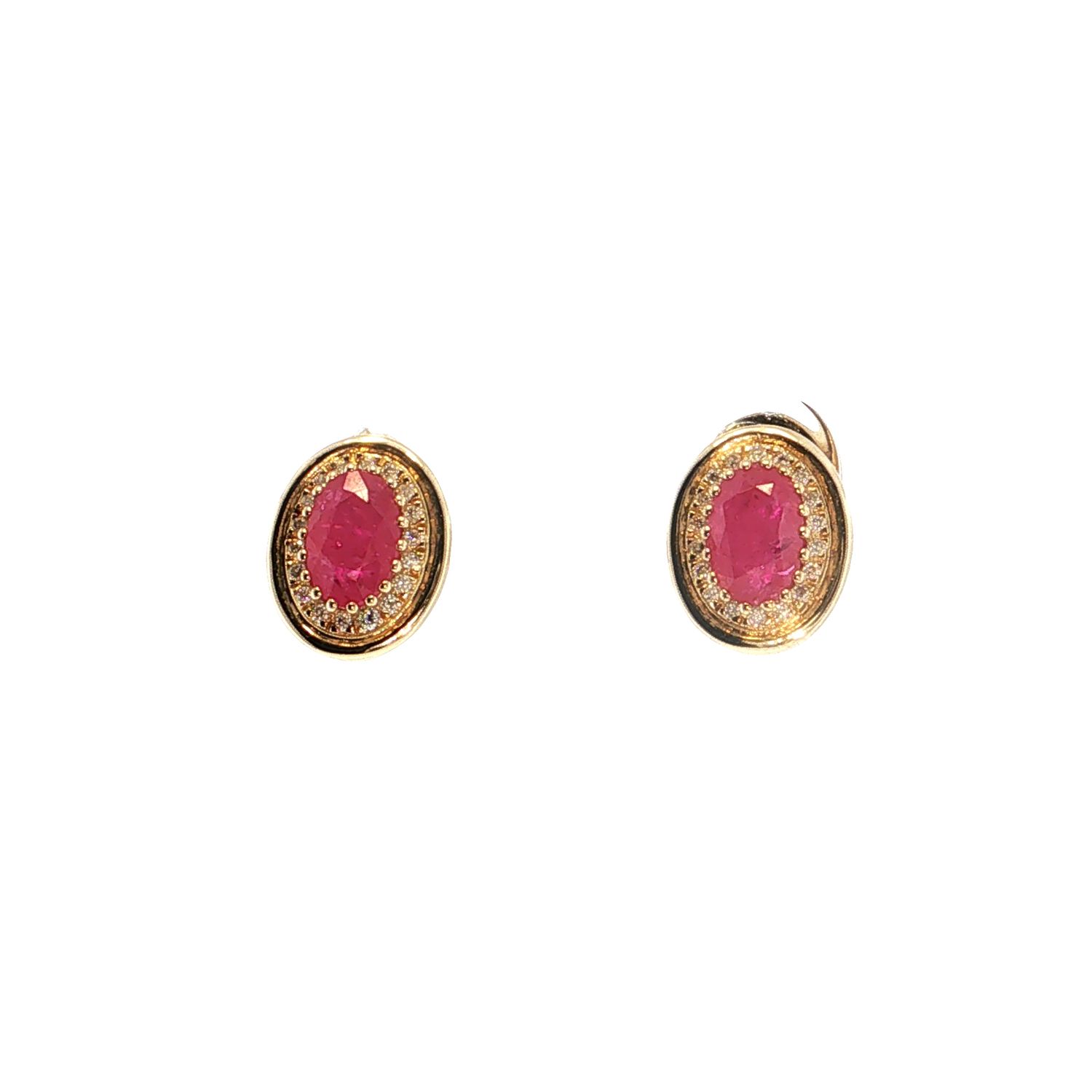 Aretes Rubíes y Diamantes