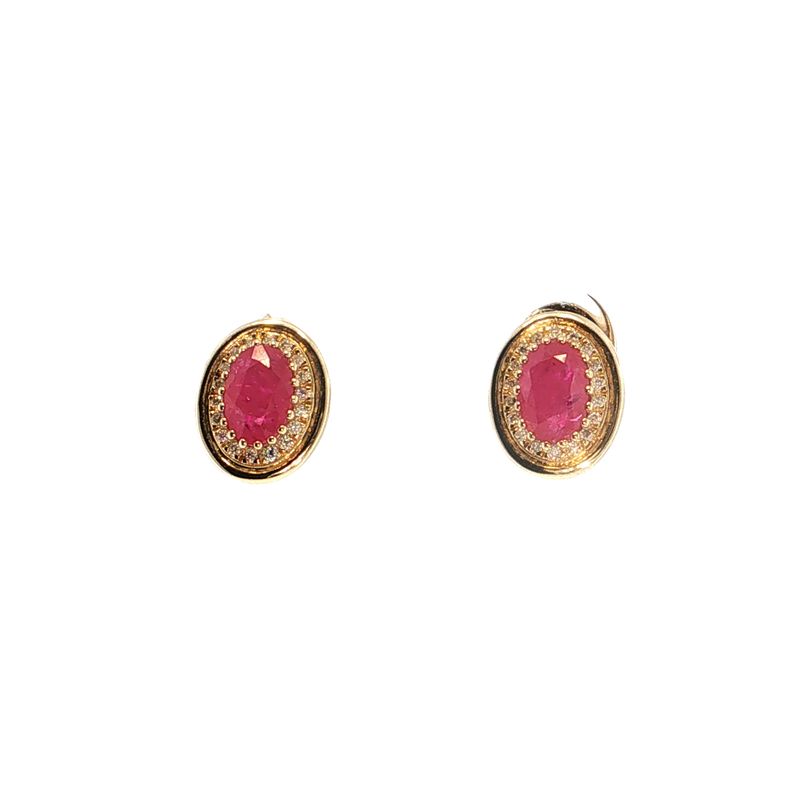Aretes Rubíes y Diamantes