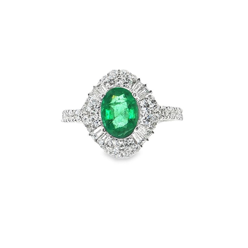 Anillo Esmeralda y Diamantes