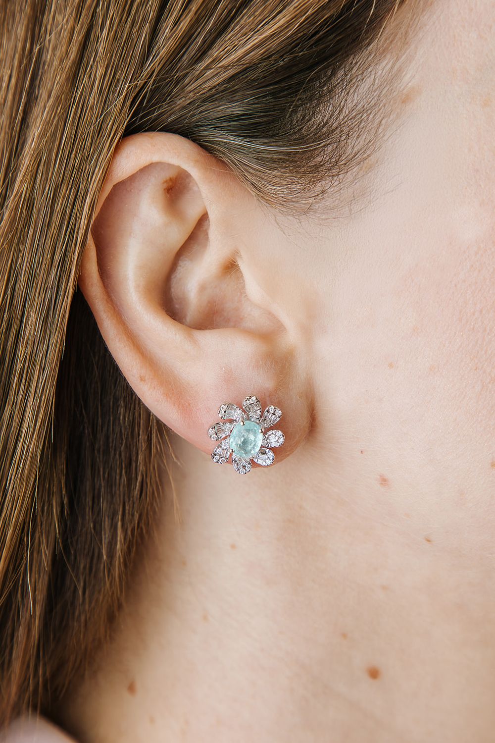 Aretes Turmalinas Paraiba y Diamantes