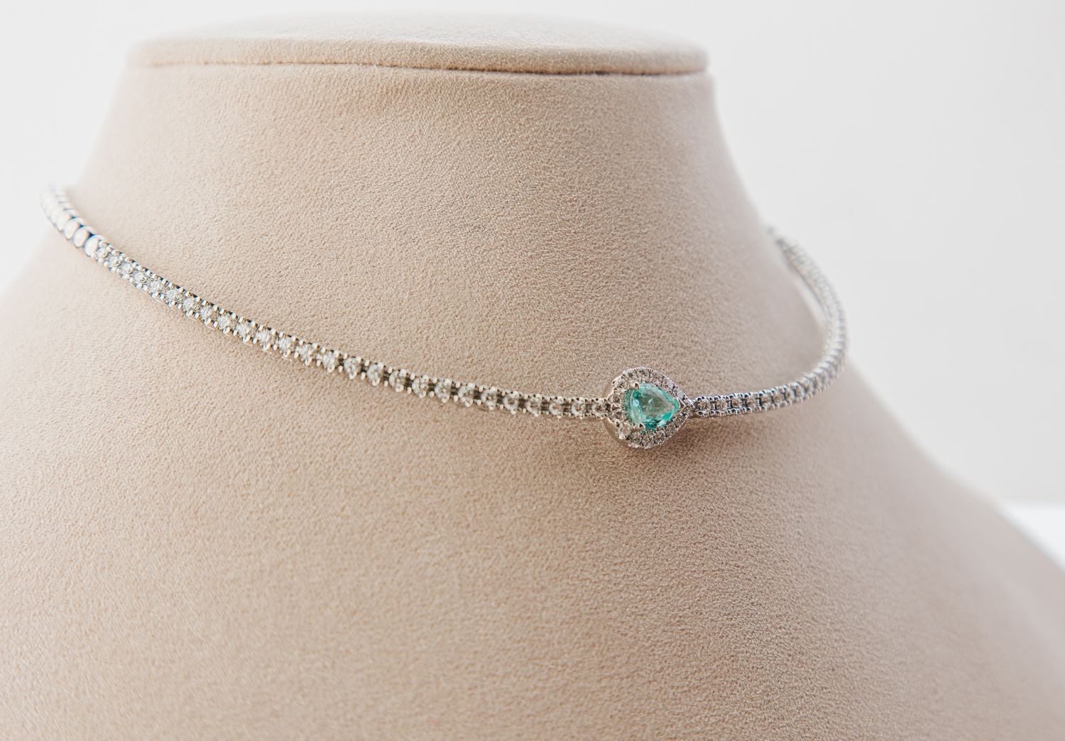 Choker Turmalina Paraiba y Diamantes