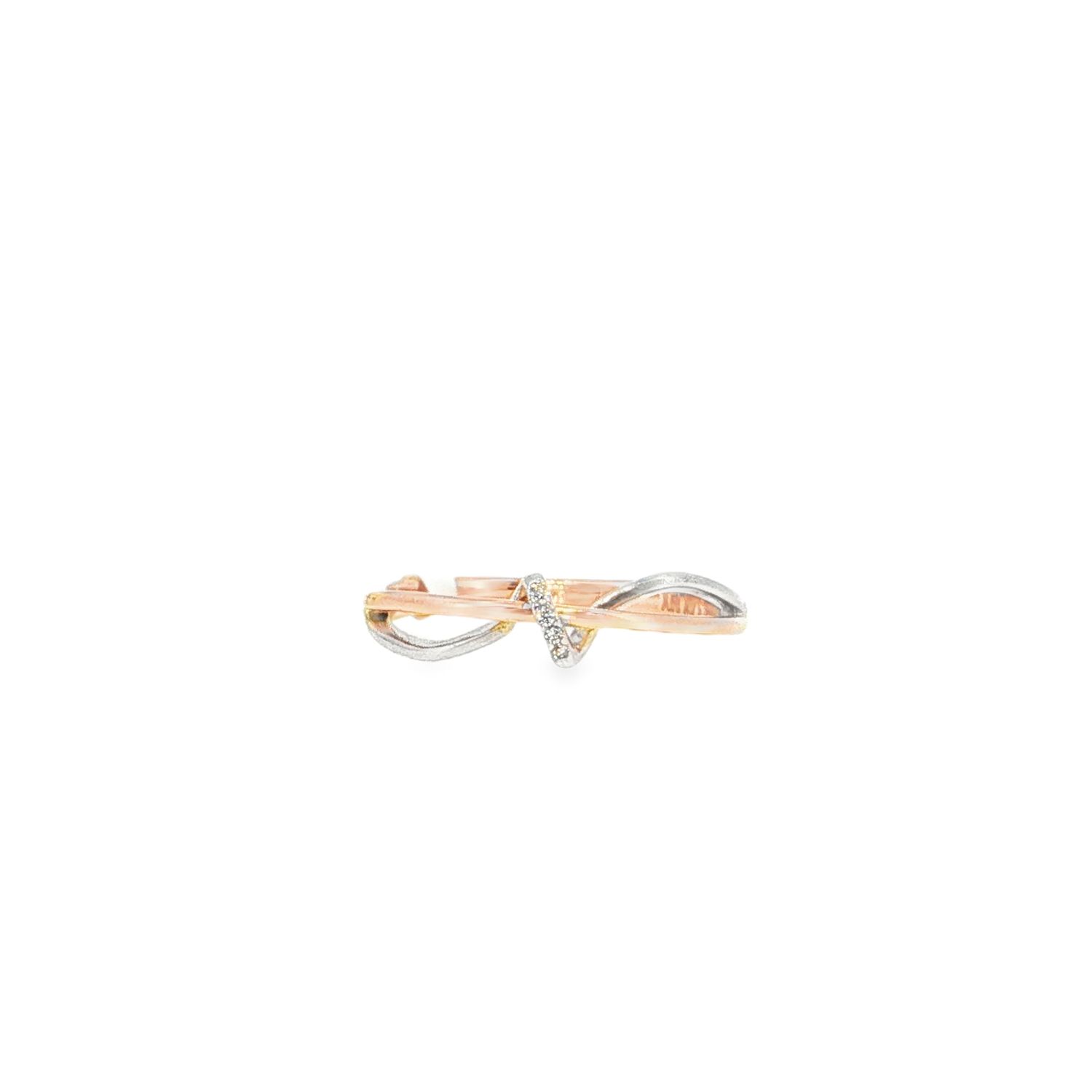 Anillo Nudo Diamantes Oro Blanco y Rosa
