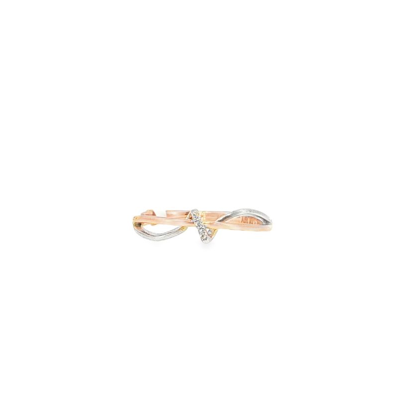 Anillo Nudo Diamantes Oro Blanco y Rosa