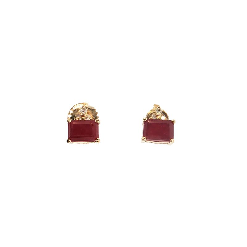 Aretes Rubíes y Diamantes