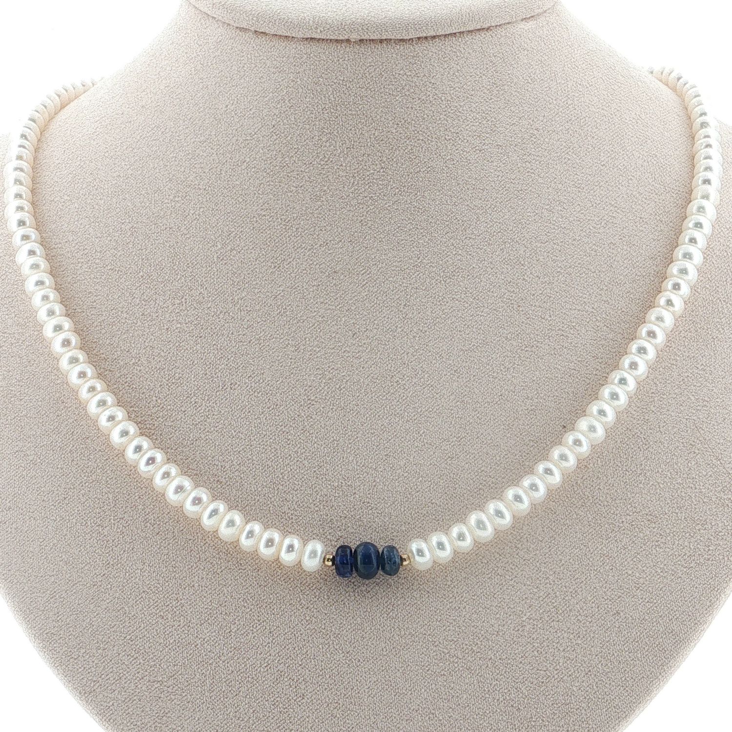 Collar Perla BIWA y Zafiro