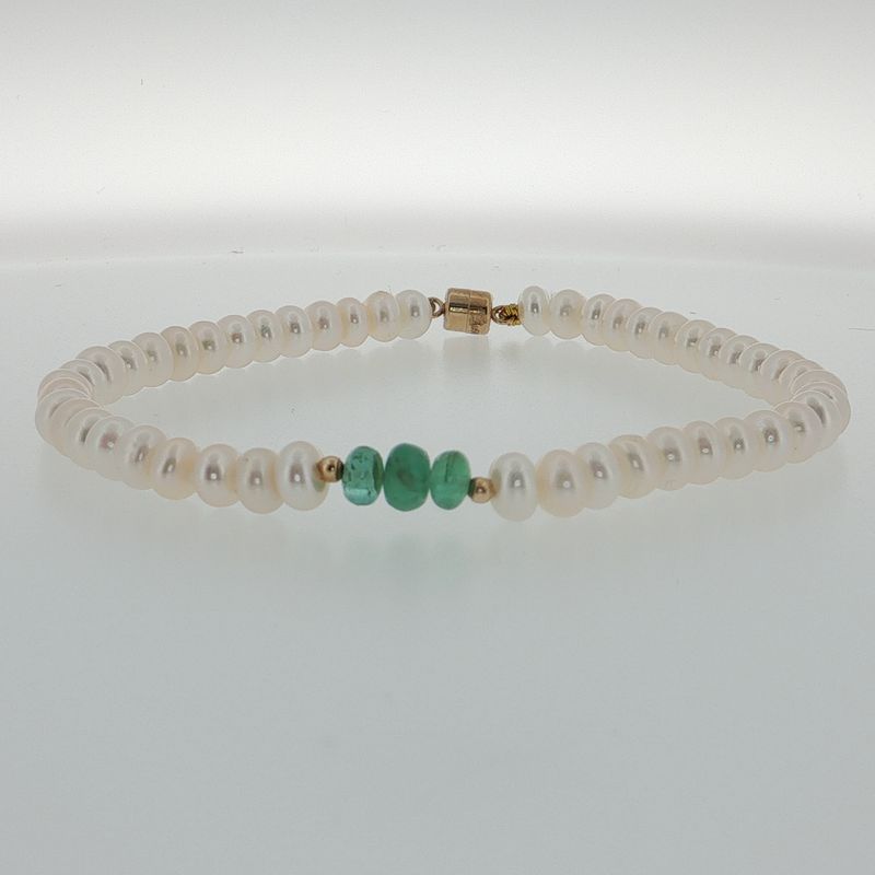 Pulsera Perla BIWA y Esmeralda