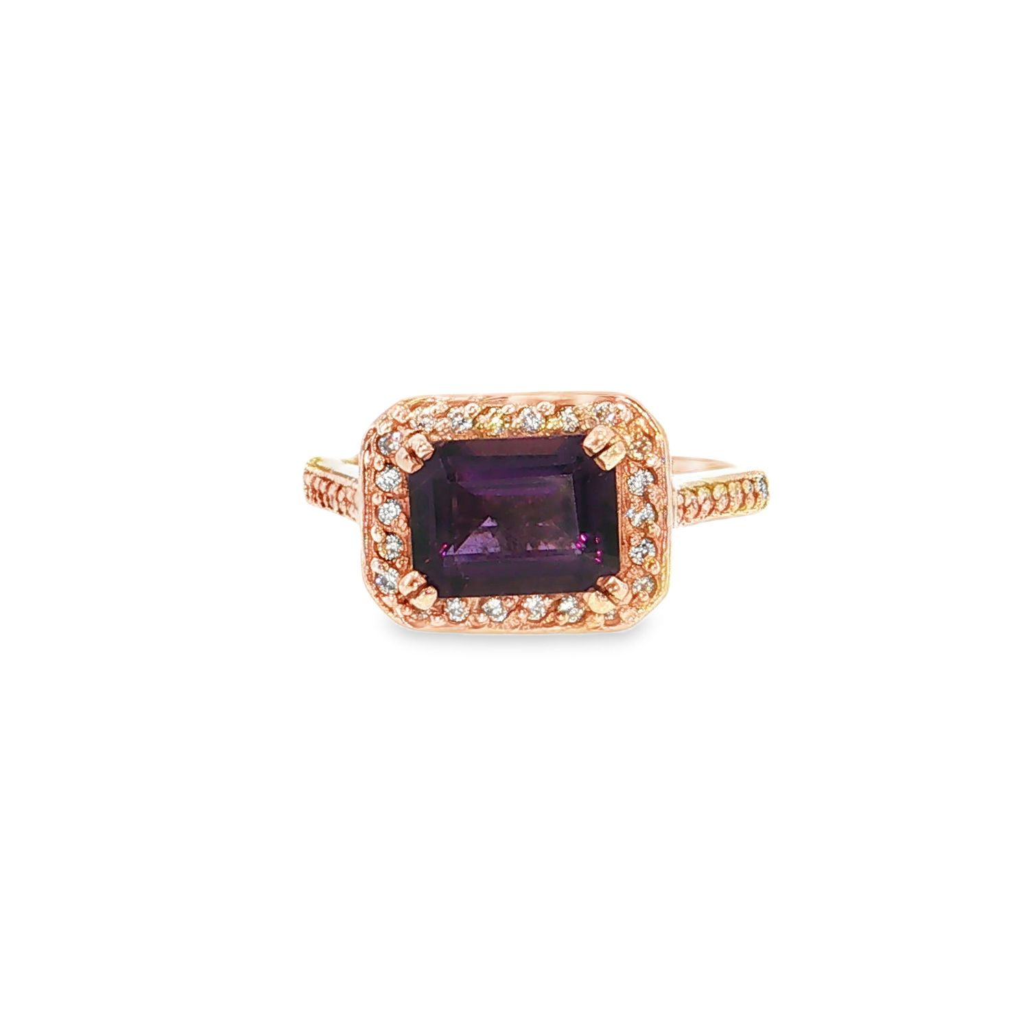 Anillo Amatista y Diamantes