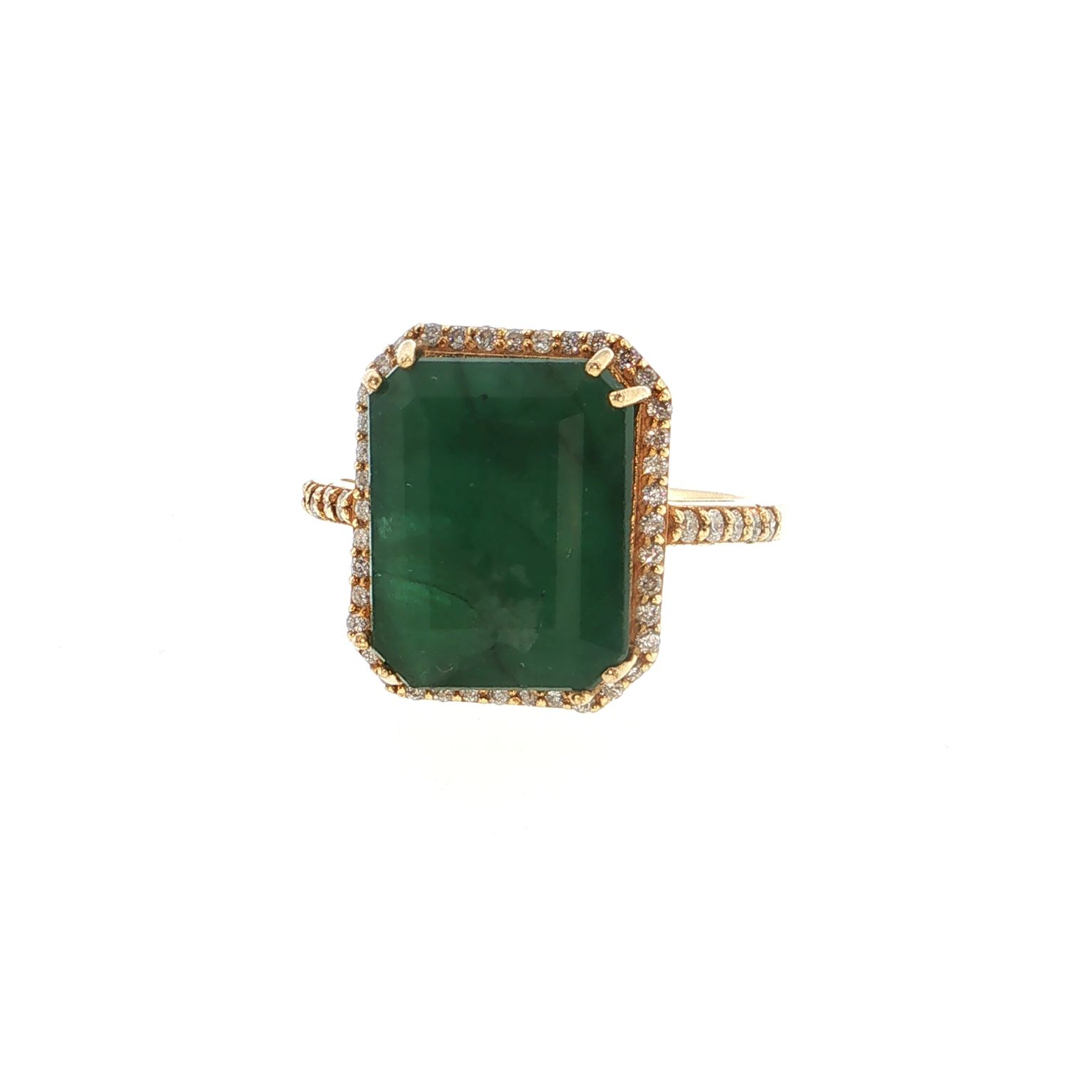 Anillo Esmeraldas y Diamantes