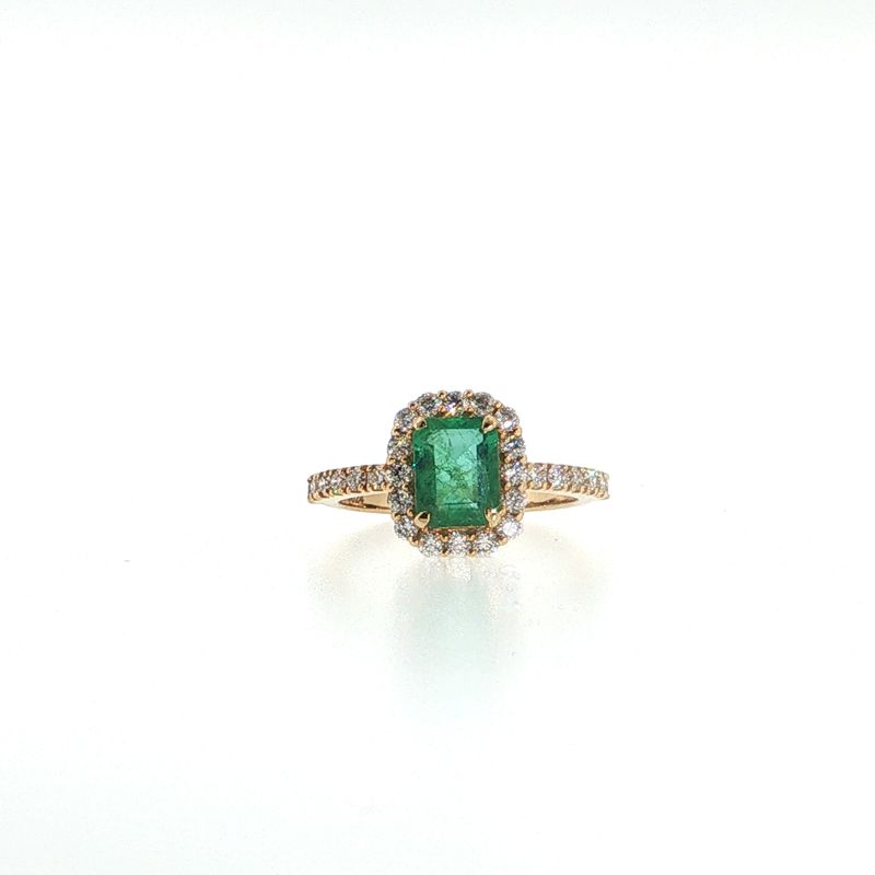 Anillo Esmeralda y Diamantes
