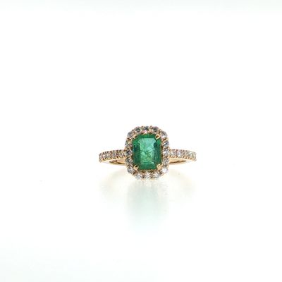Anillo Esmeralda y Diamantes