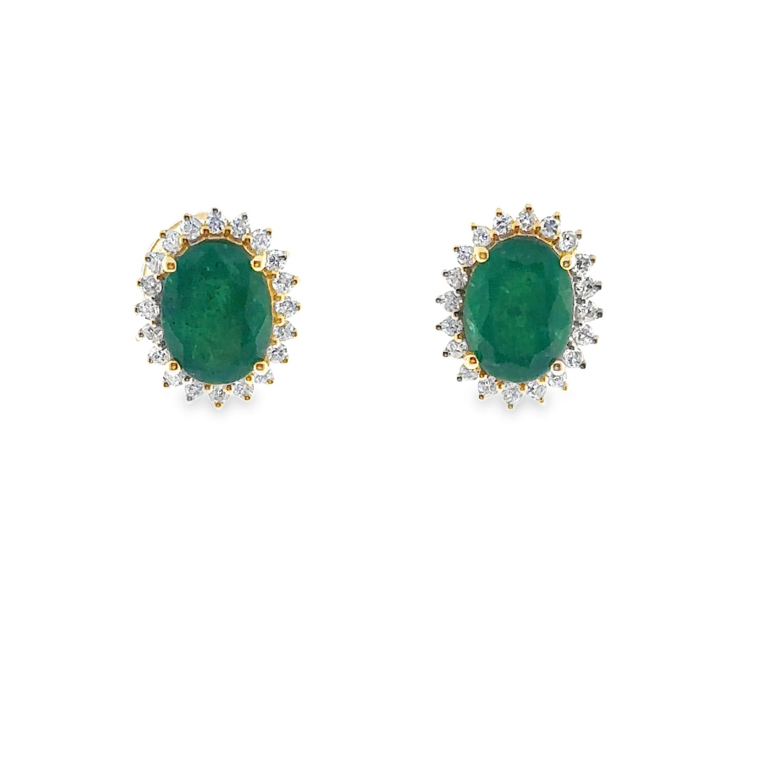Aretes Esmeralda y Diamantes