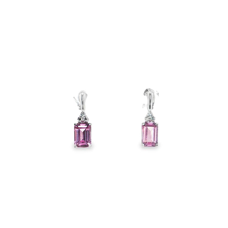 Aretes Topacio Místico y Diamantes