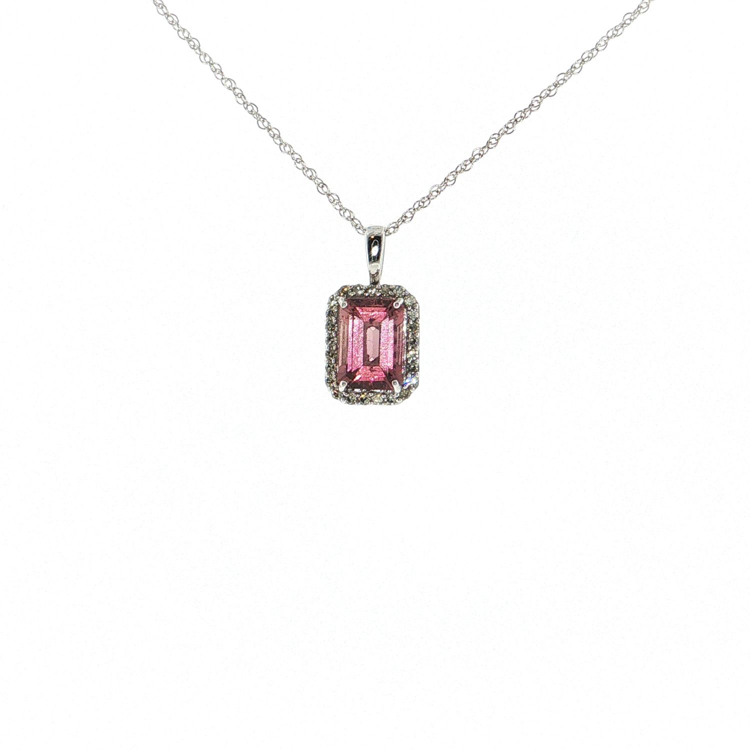 Collar Turmalina Rosa y Diamantes