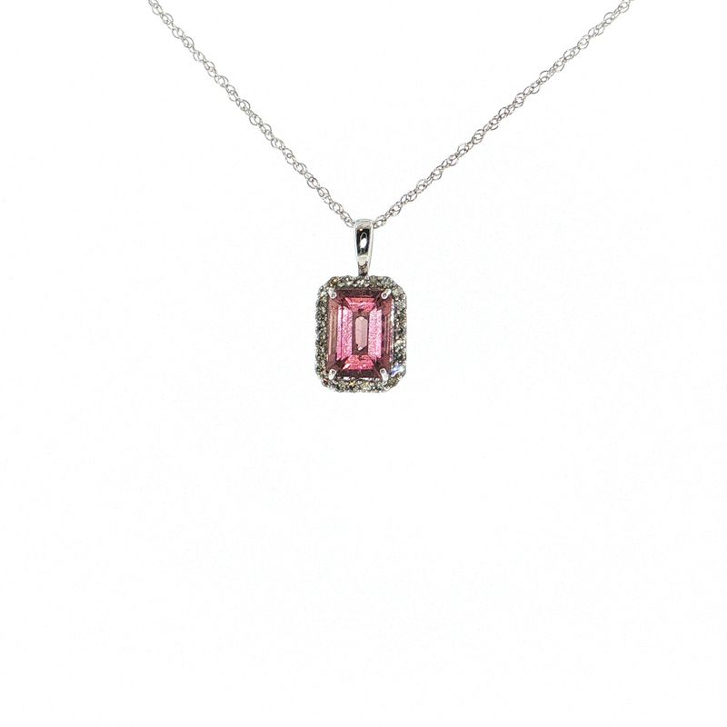 Collar Turmalina Rosa y Diamantes