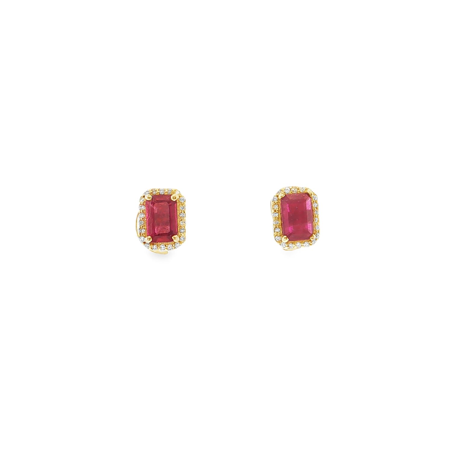 Aretes Rubíes y Diamantes