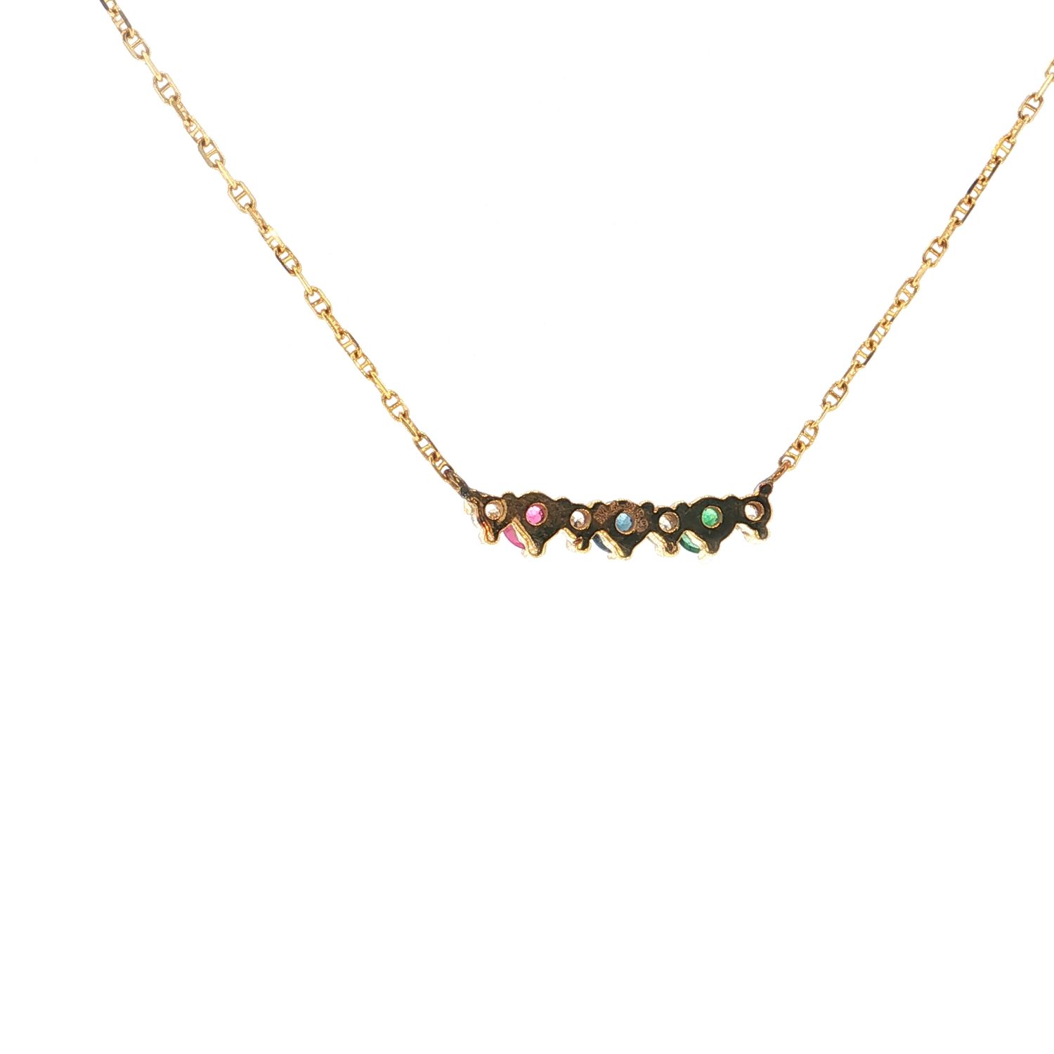 Collar Rubí, Esmeralda, Zafiro y Diamantes