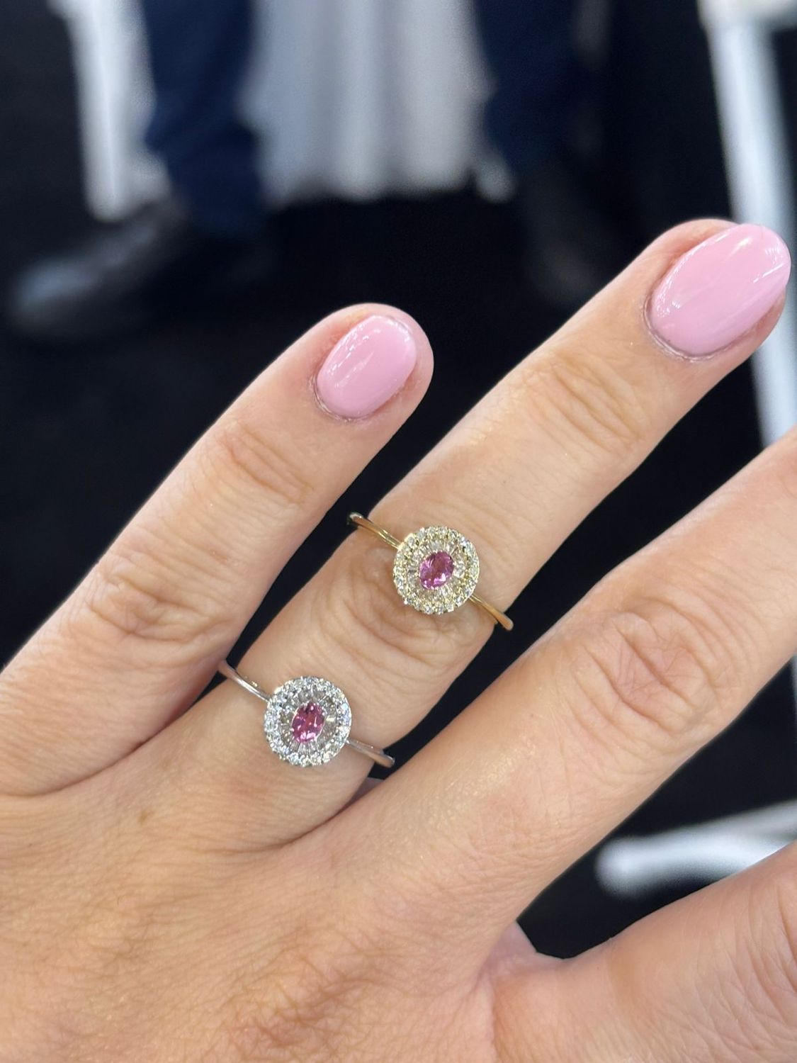 Anillo Turmalina Rosa y Diamantes
