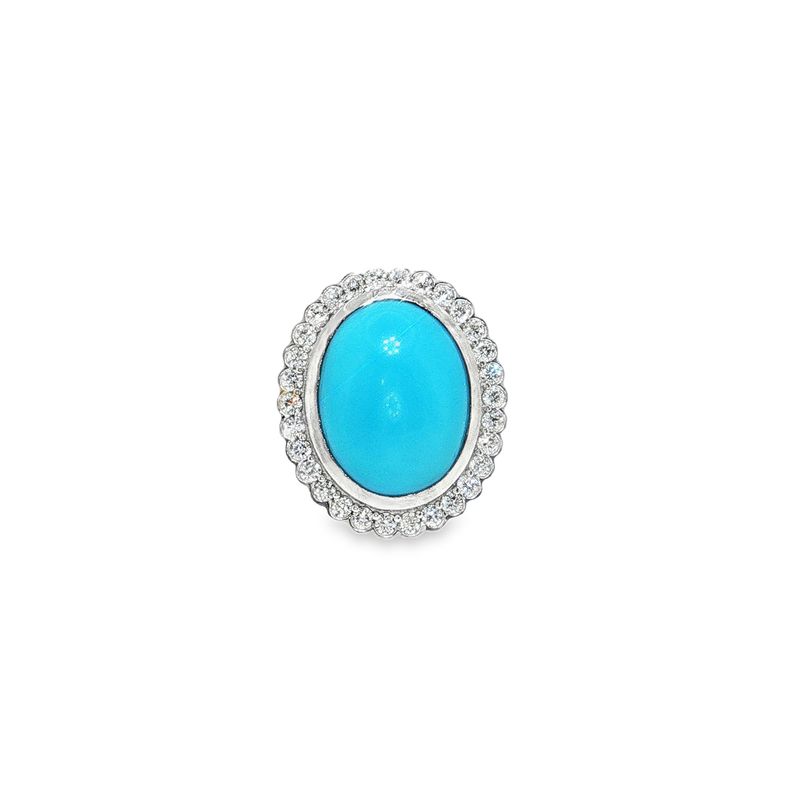 Anillo Turquesa y Diamantes