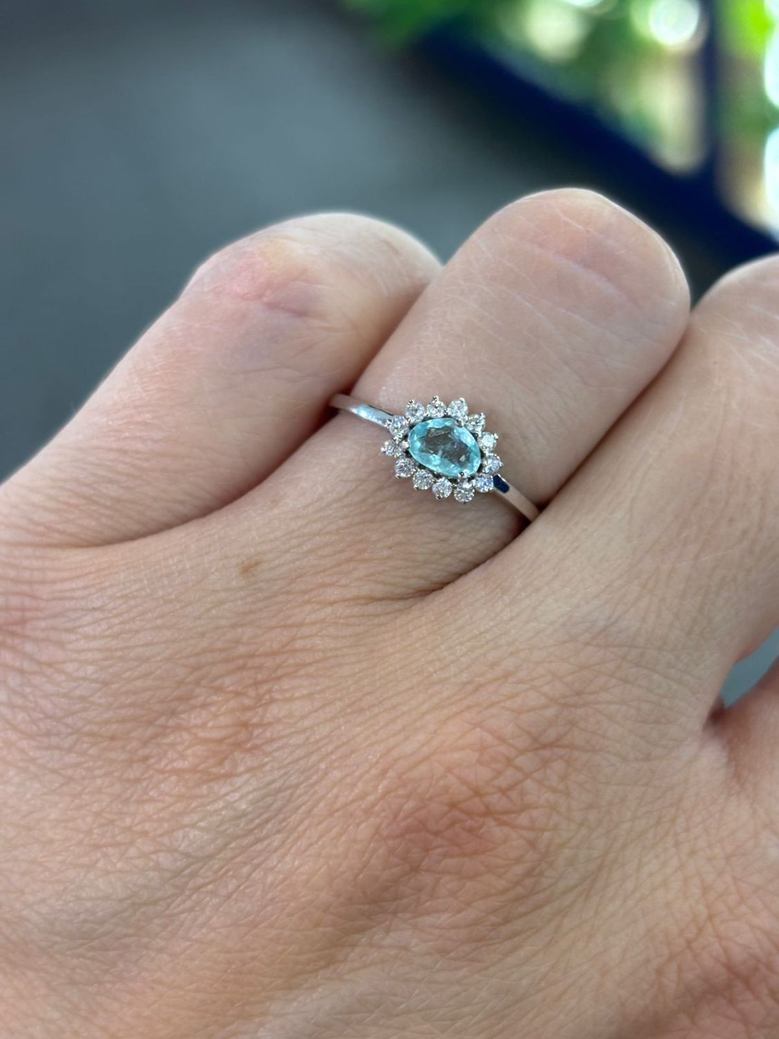 ​Anillo Paraiba y Diamantes