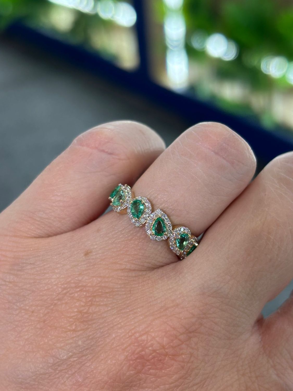 ​Anillo Churumbela Esmeraldas y Diamantes