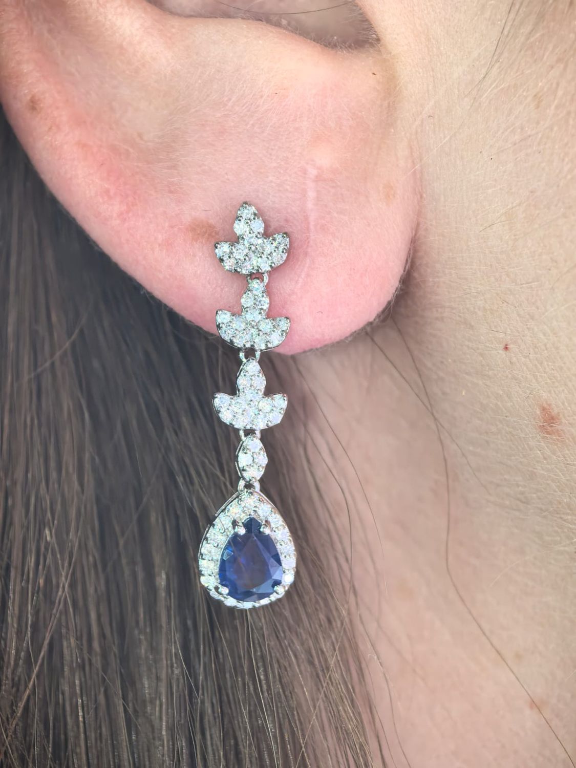 ​Aretes Zafiros y Diamantes