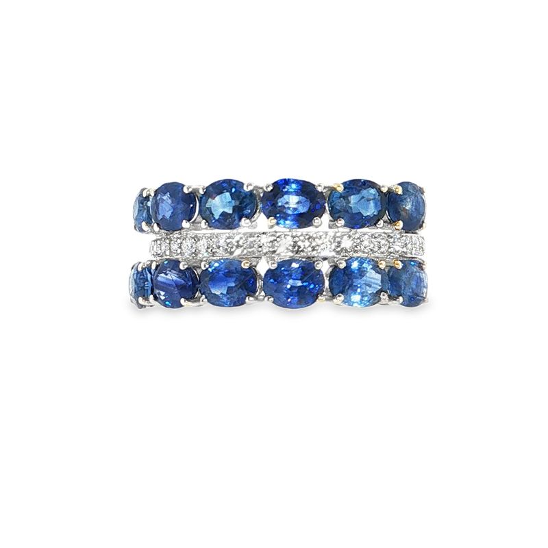 Anillo Zafiros y Diamantes