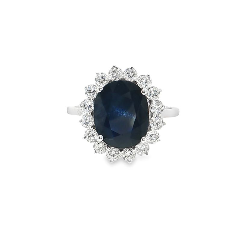 ​Anillo Lady Di Zafiro y Diamantes