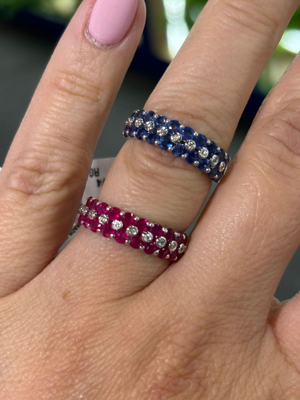 Anillo Churumbela Zafiros o Rubíes y Diamantes