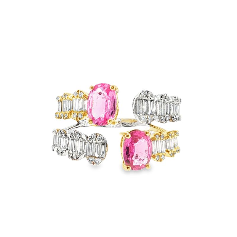 ​Anillo Zafiros Rosas y Diamantes