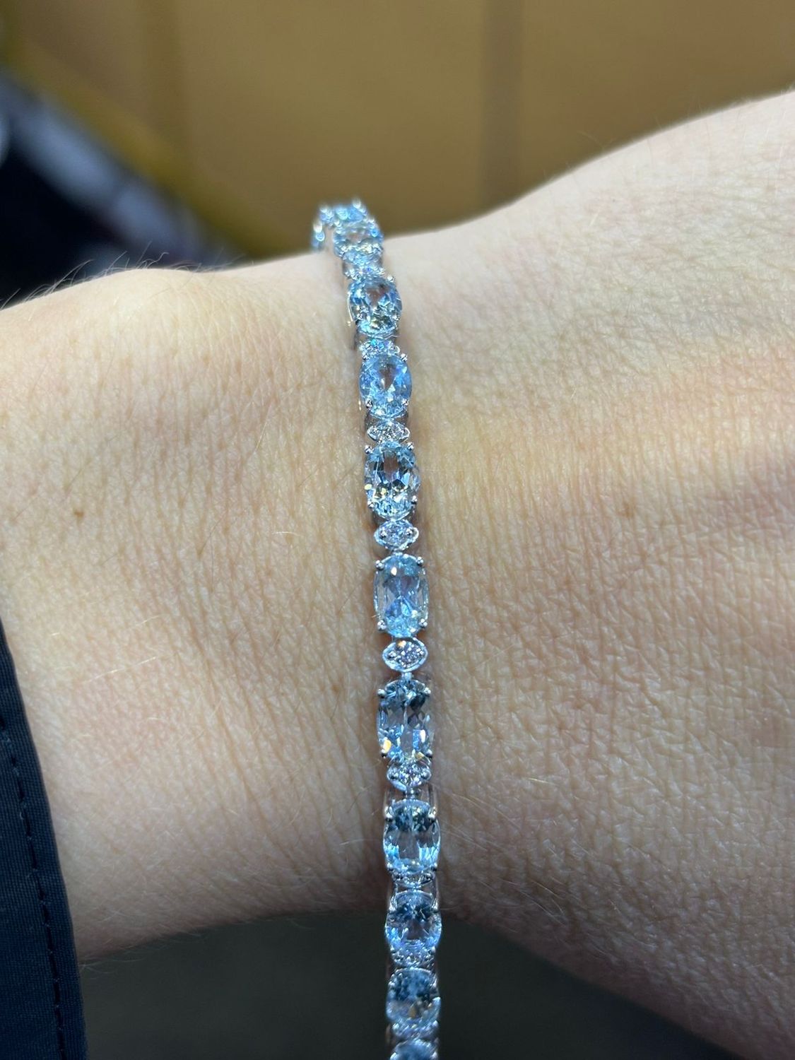 Pulsera Aguamarinas y Diamantes