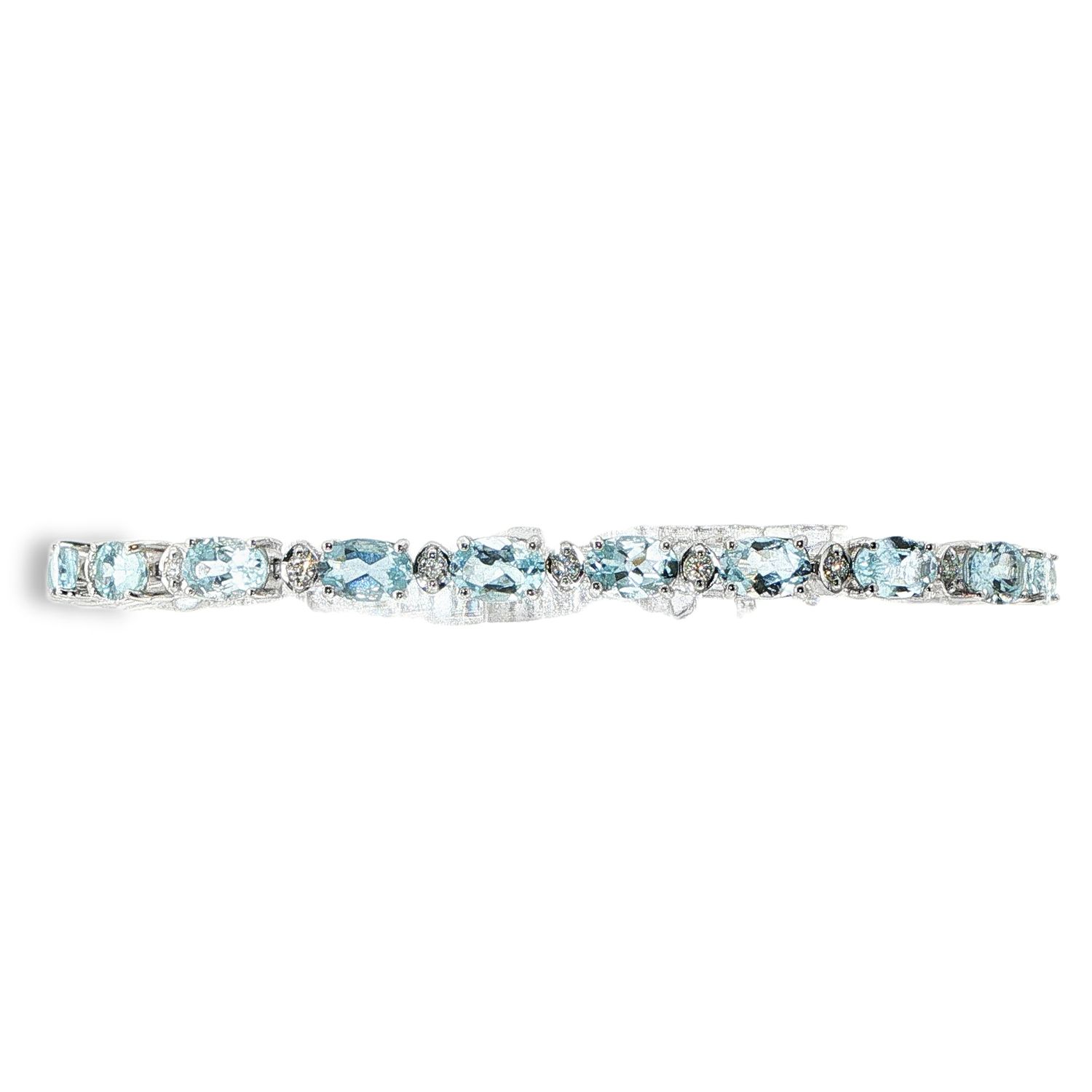 Pulsera Aguamarinas y Diamantes