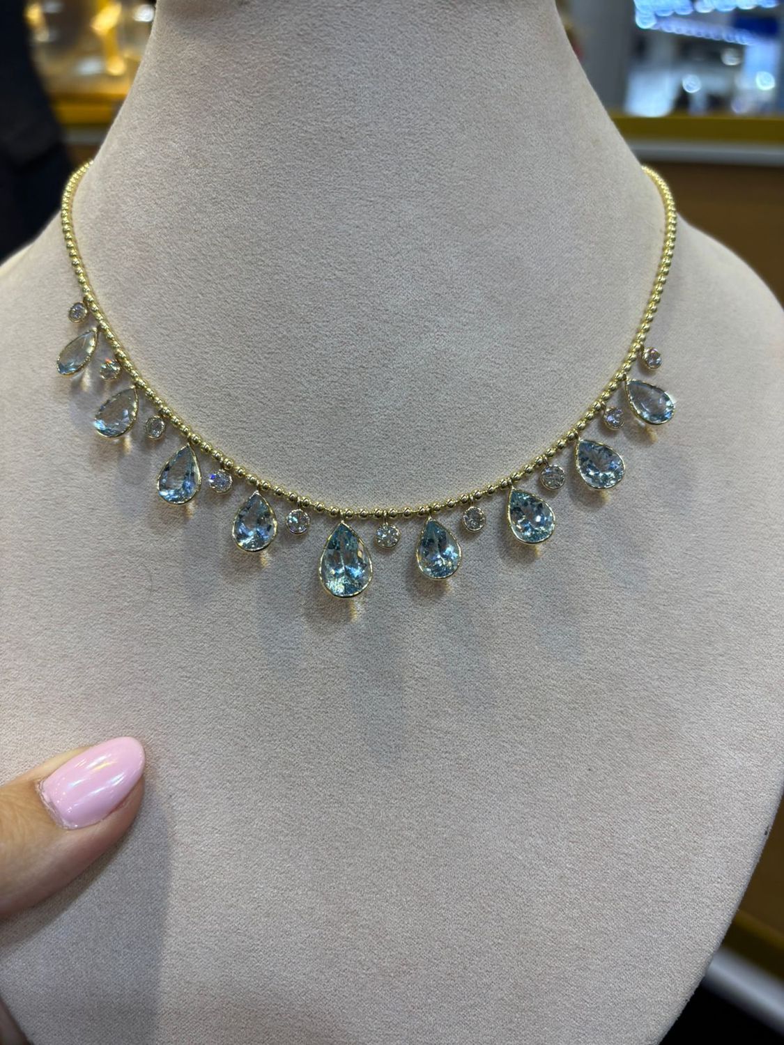 ​Collar Aguamarinas y Diamantes