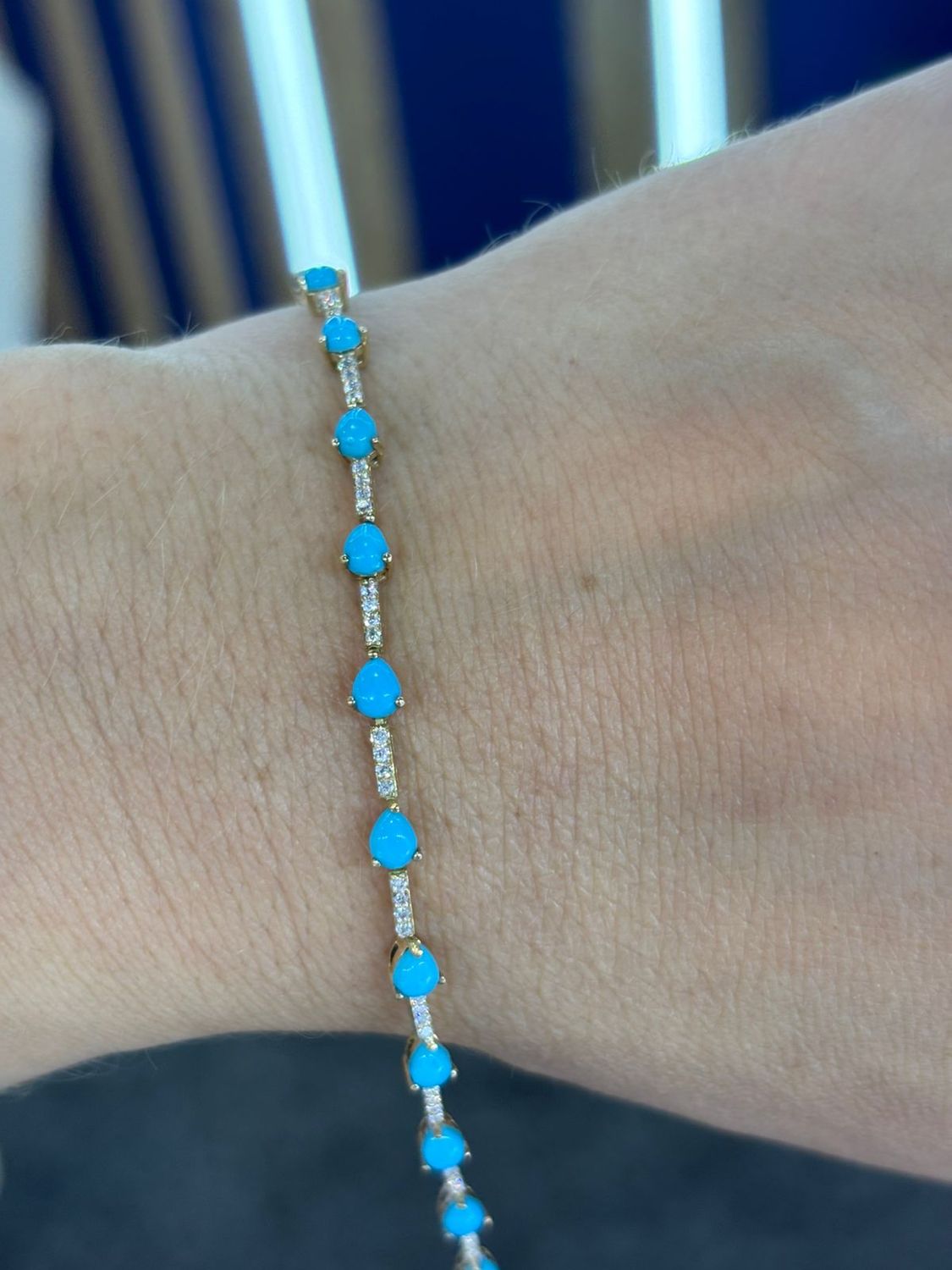 ​Pulsera Turquesas y Diamantes