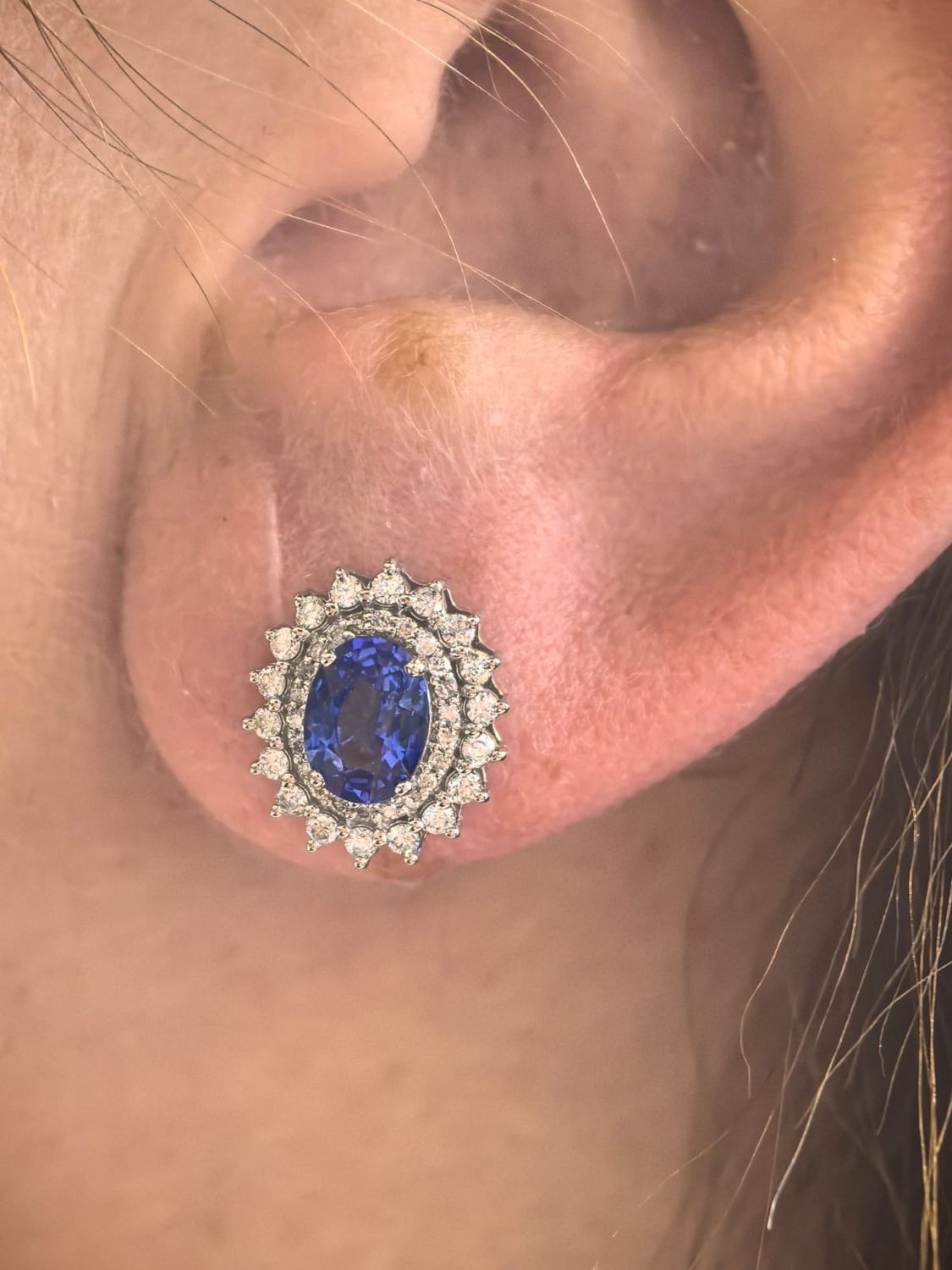 ​Aretes Zafiros y Diamantes