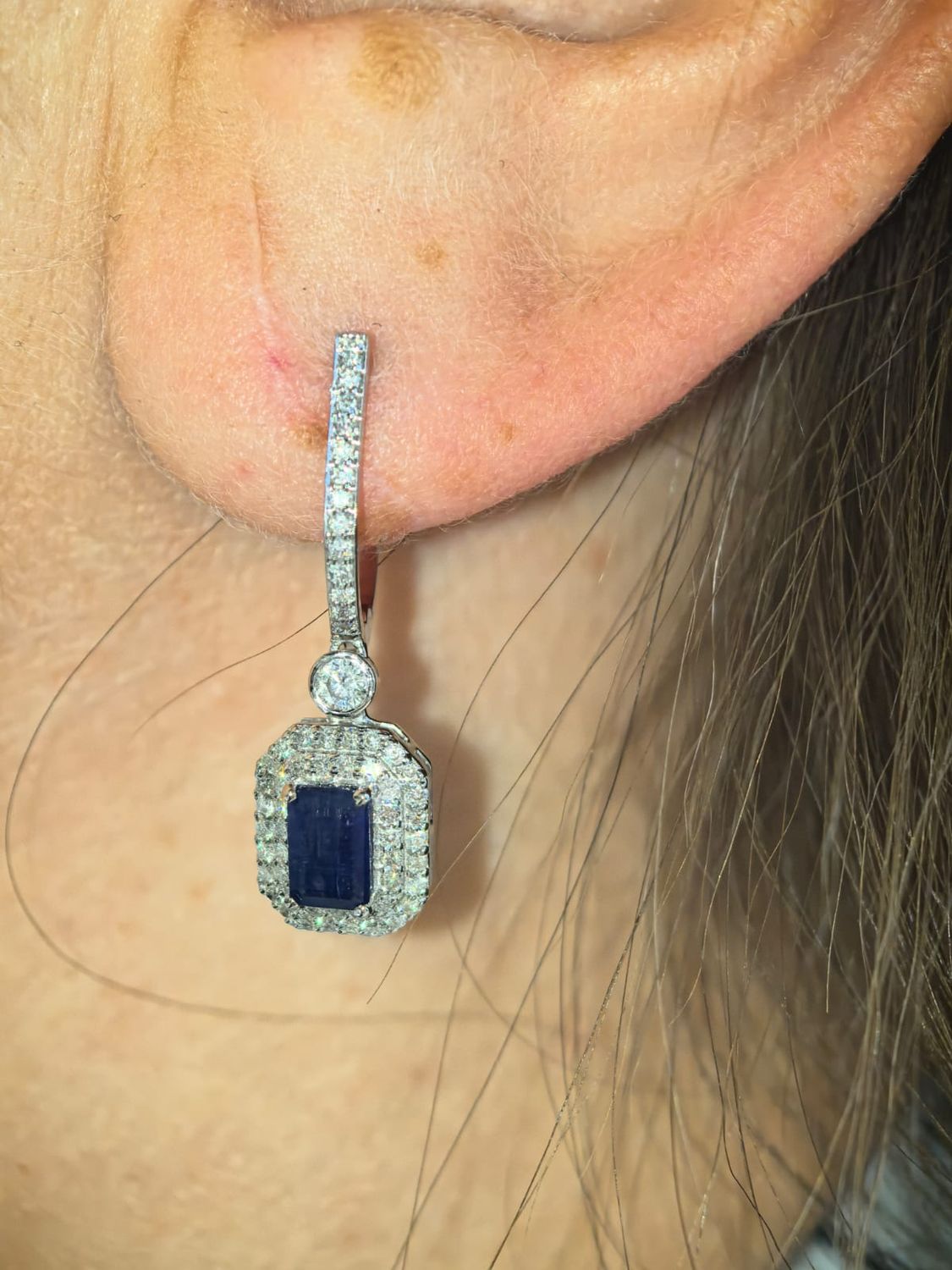 Aretes Zafiros y Diamantes