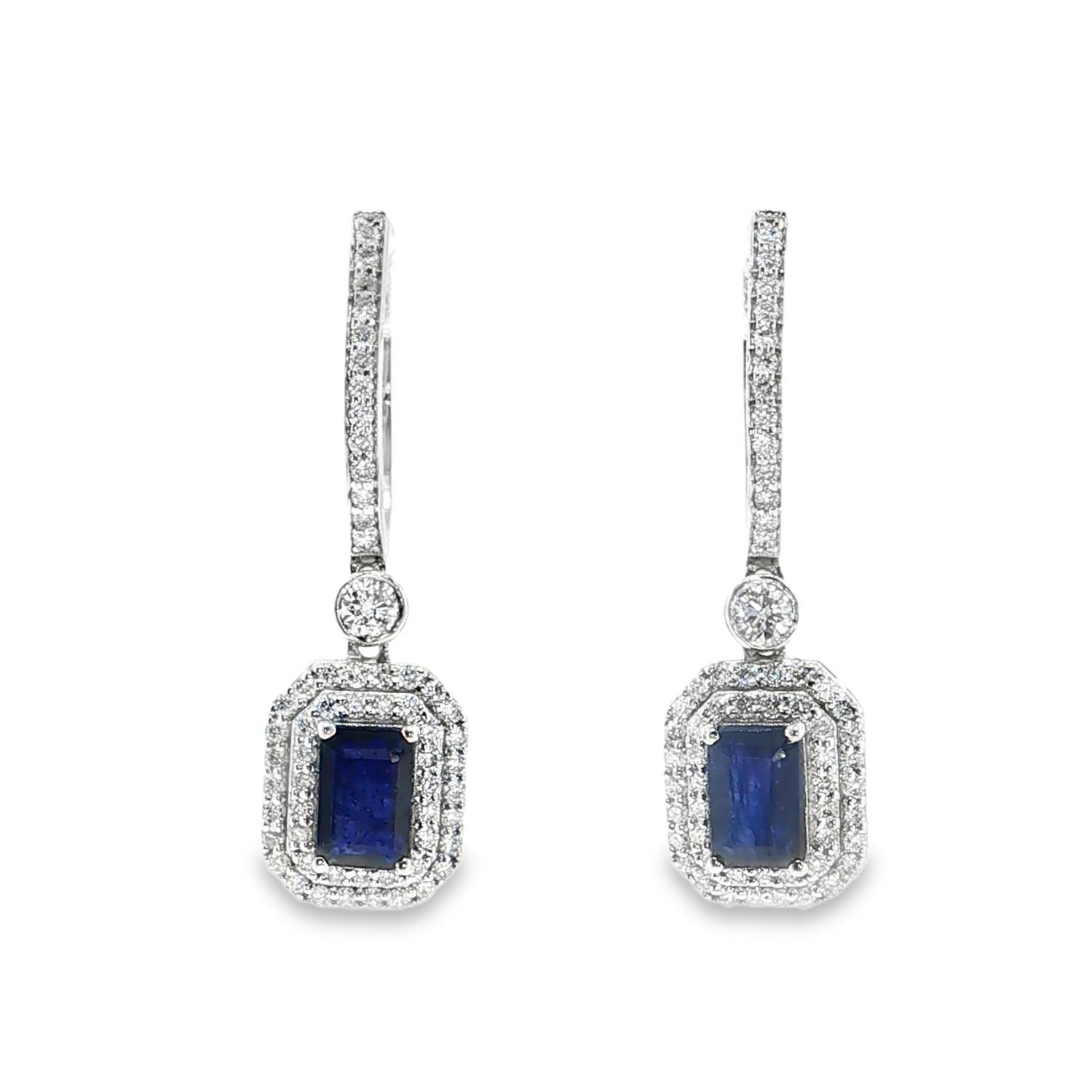 Aretes Zafiros y Diamantes