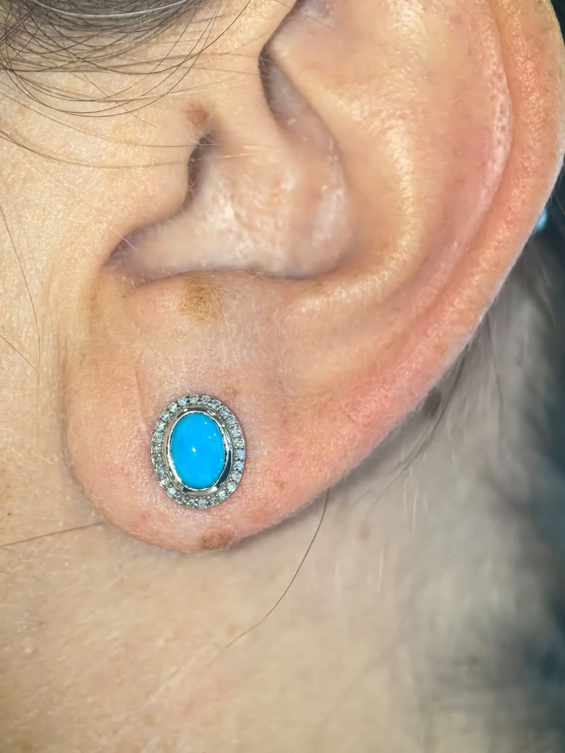 ​Aretes Turquesas y Diamantes