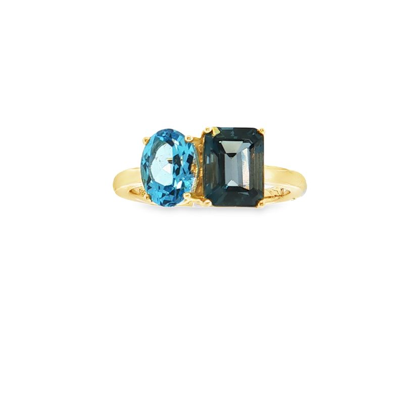 ​Anillo Topacio Azul y Topacio London Blue