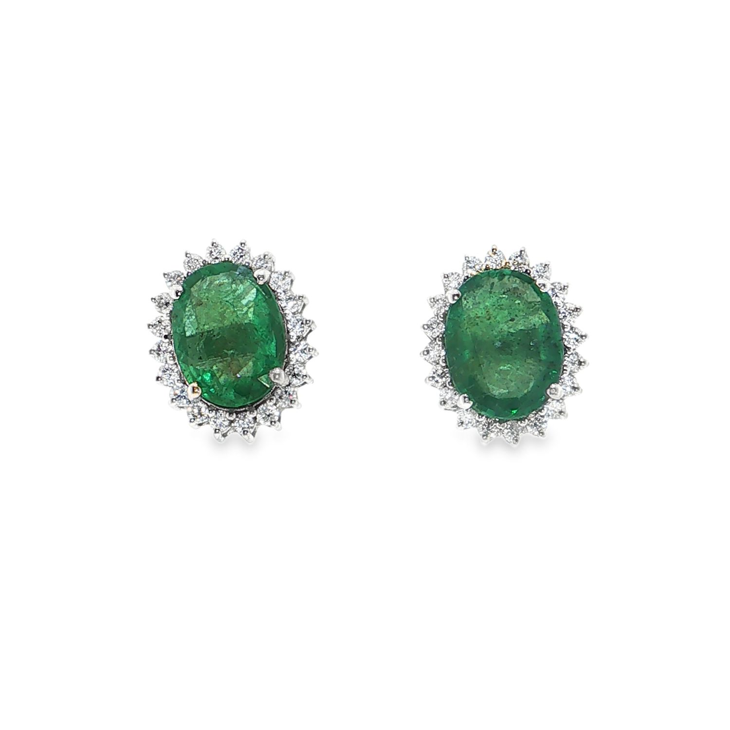 Aretes Esmeraldas y Diamantes