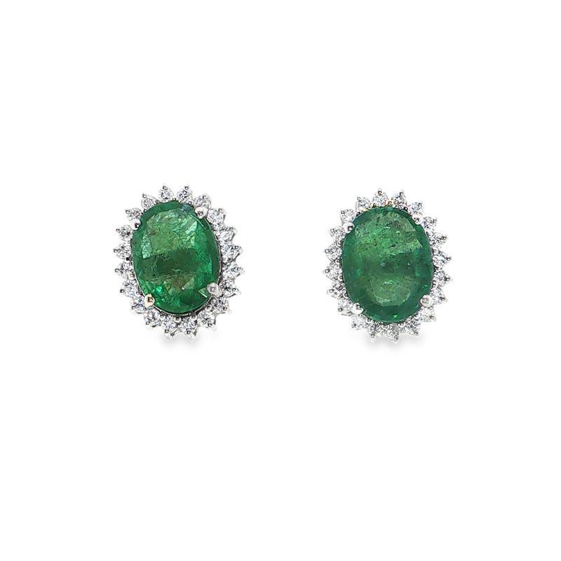 Aretes Esmeraldas y Diamantes