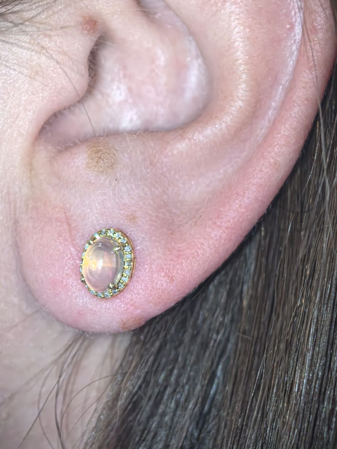 ​Aretes Opalos y Diamantes