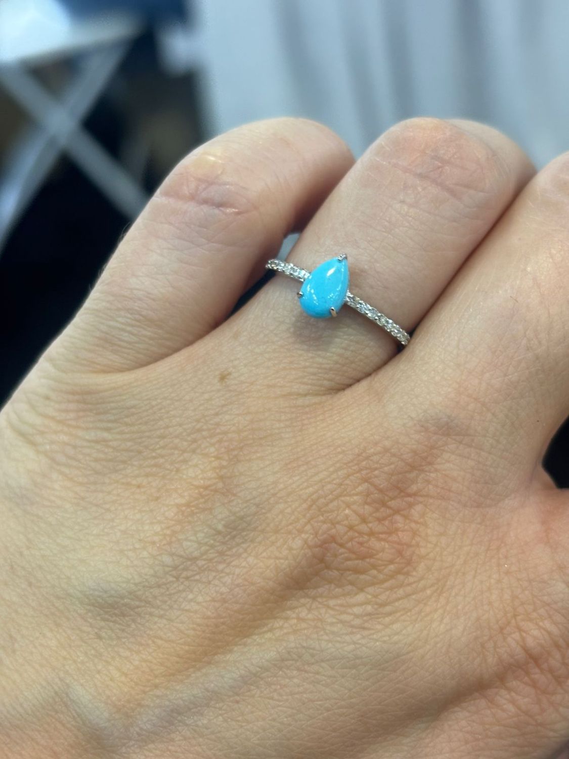 ​Anillo Turquesas y Diamantes