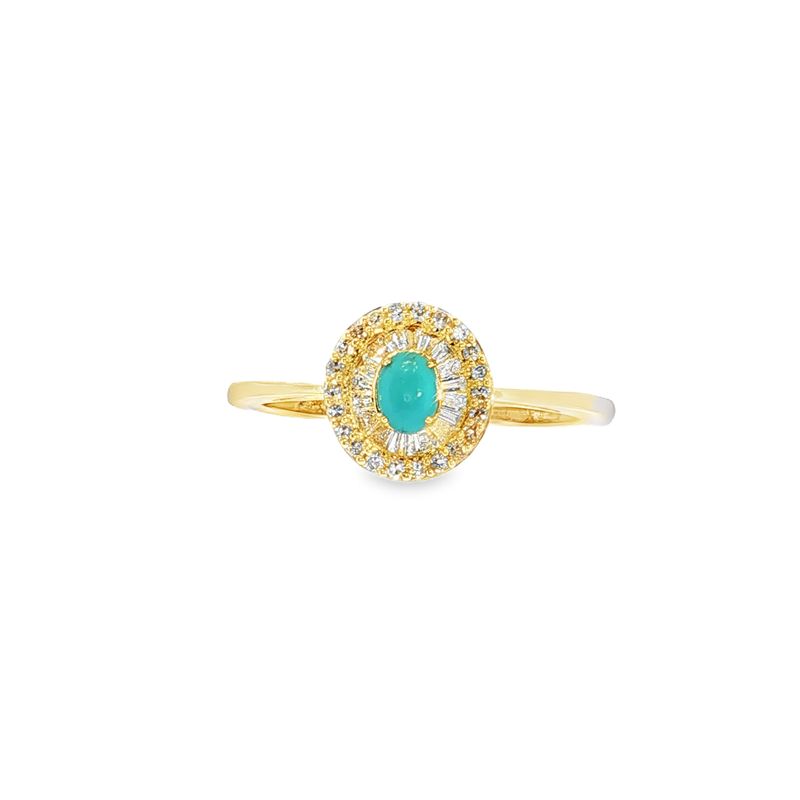 ​Anillo Turquesa y Diamantes
