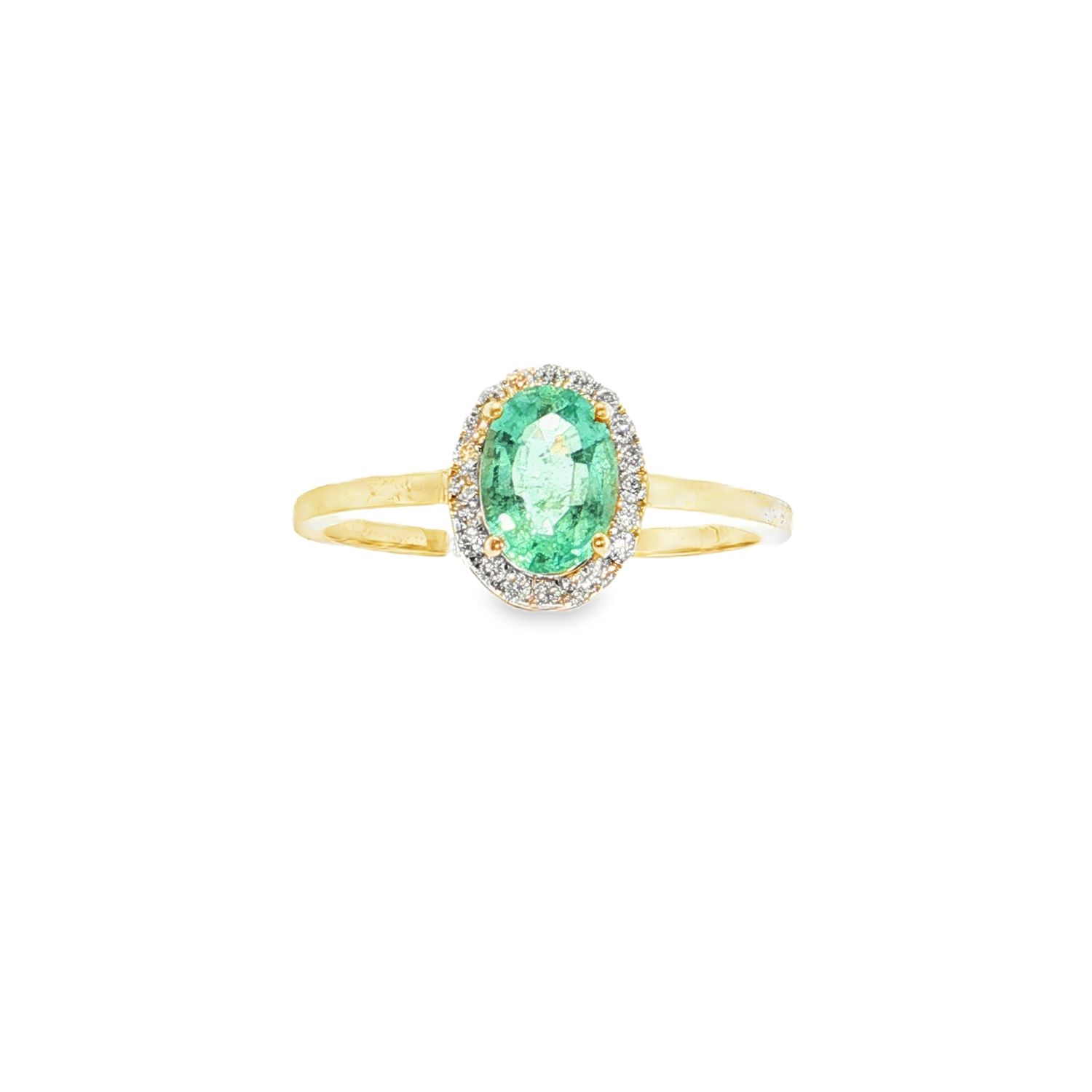 Anillo Esmeralda Menta y Diamantes