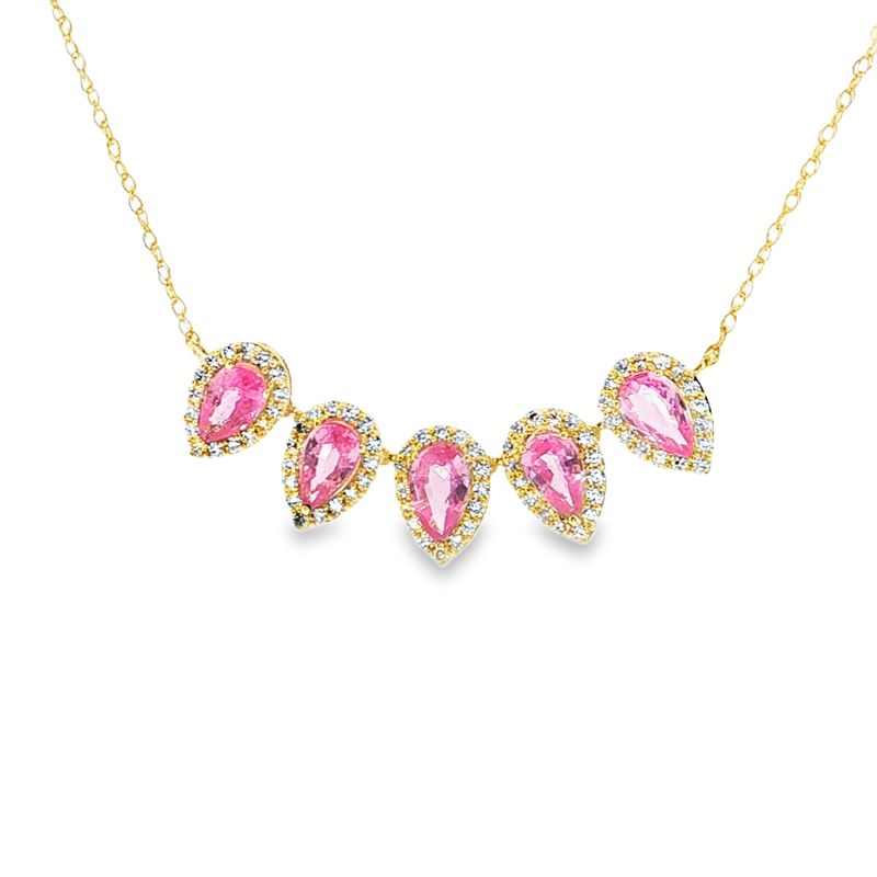 Collar Zafiros Rosas y Diamantes