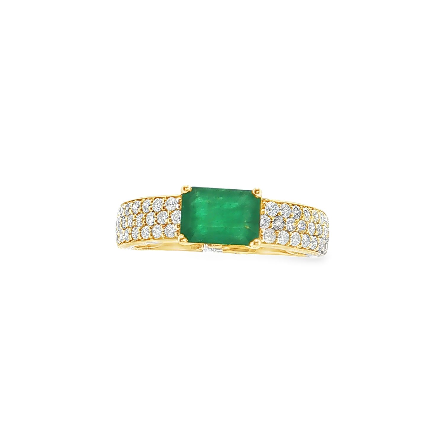 Anillo Esmeralda y Diamantes